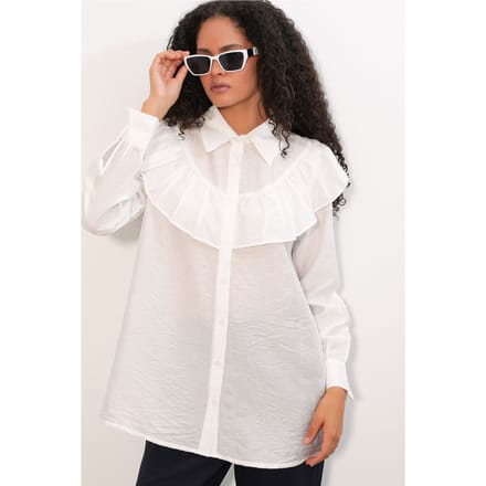 Lange Ontspannen Textuur Blouse