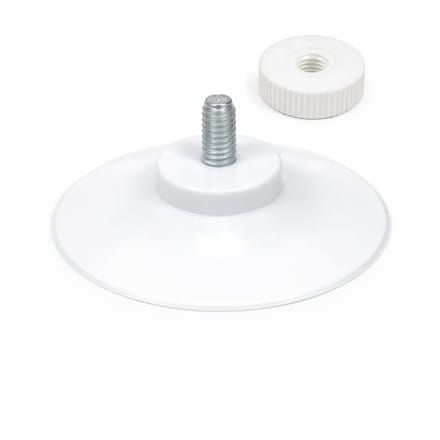 40mm Witte Zuignap met Schroefdraad + Witte Kartelmoer - type: GZ-462-WM
