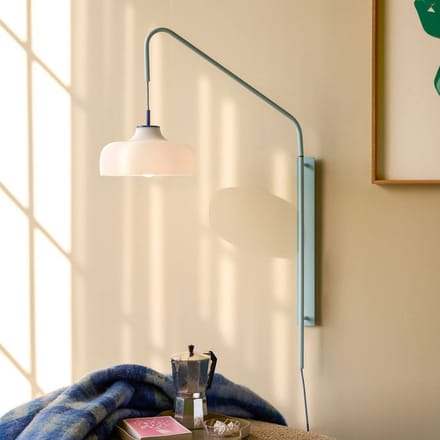 HÜBSCH wandlamp Current, lichtblauw, uitsteek 71 cm