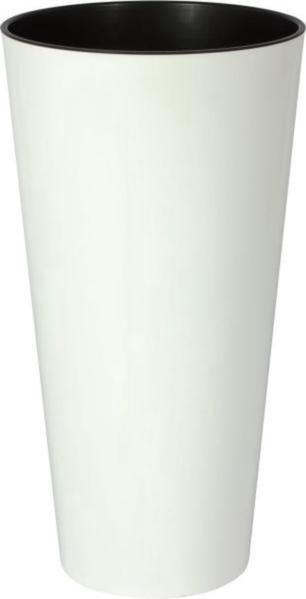 Bloempot Buiten Hoog Rond Tubus Slim Shine 30cm WIT Prosperplast