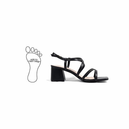 Verstelbare sandalen met brede neus en hak, model H - Zoe