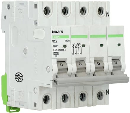 Noark installatieautomaat 3-polig+nul 25A B-Kar (Ex9BN 3PN B25)