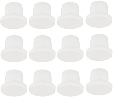 Dailygoods- Hole Plug 12 Stuks - Siliconen Stopper - Flexibele Stopper - Zachte Stopper - Voor 9-10mm Gat - Wit