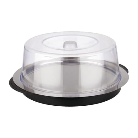 APS Serveerschaal - RVS - Zwart - Ø 30 cm - Vaatwasserbestendig - Breukvast - Stapelbaar