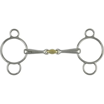 Mors met 3 ringen voor paard van messing Metalab