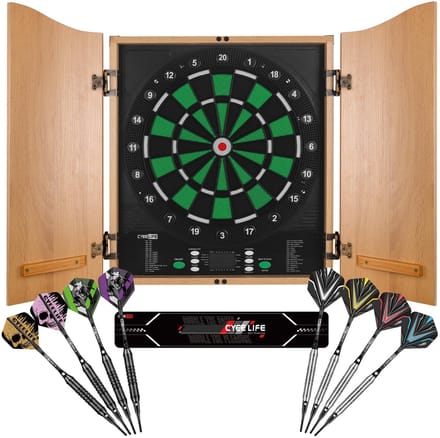 Dailygoods - Elektronisch Dartbord met Houten Kast - 34 Spellen