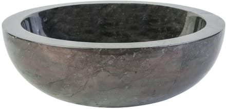 Volledig Gepolijste Waskom van Steen – Zwart Marmer – 35x12 cm