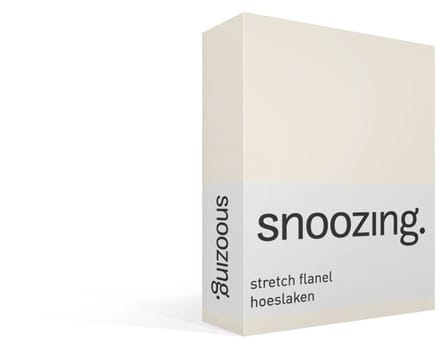 Snoozing stretch flanel hoeslaken - Extra breed - Ivoor