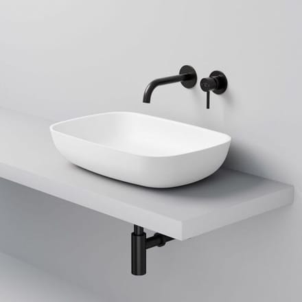 Steinberg series 440 top bowl angular from Mineo Stone 60 x 40 cm 440 6114 W