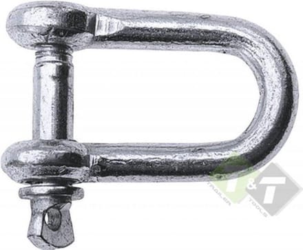 D-sluiting 6mm met borstbout, D-sluiter, D sluiting.