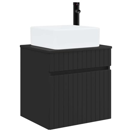 vidaXL - Wandgemonteerd - badkamerwastafelmeubel - Zwart - 49 - x - 41 - x - 80 - cm