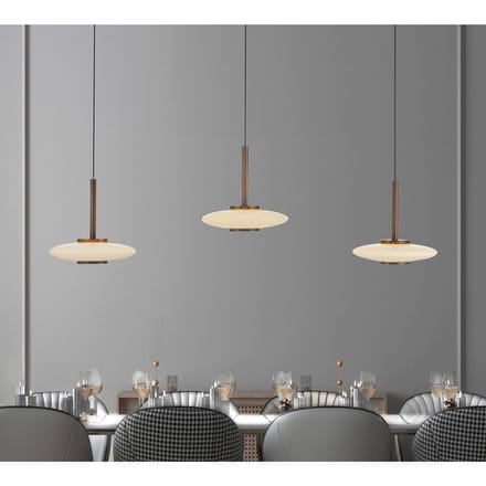 LED hanglamp PURE Vitrum, bruin/opaal glas/aluminium, 3-lamps