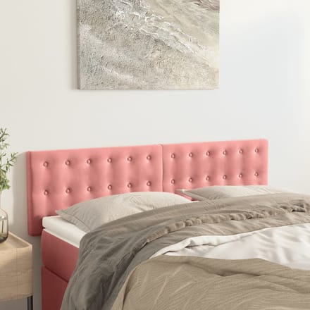 vidaXL - Hoofdborden - 144x5x78/88 - cm - fluweel - roze