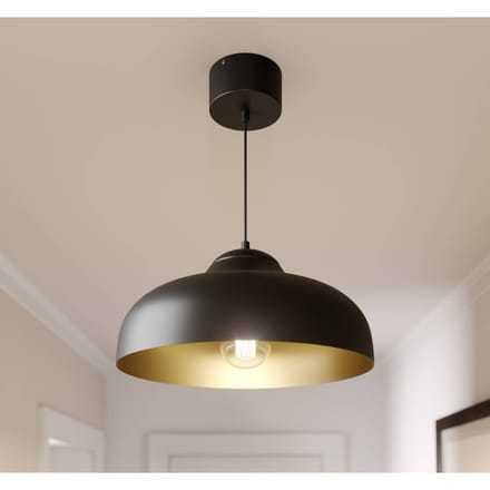 Luminex Hanglamp Basca, zwart/goud, metaal, Ø 40 cm, E27