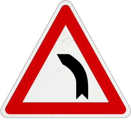 Bocht naar links bord - J3 | Sign Again materiaal | 20 cm