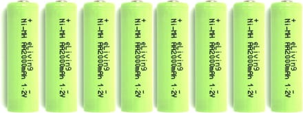 eLiving - Oplaadbare AA batterijen. 2000mAh HR6. Voordeelpack van 8 stuks
