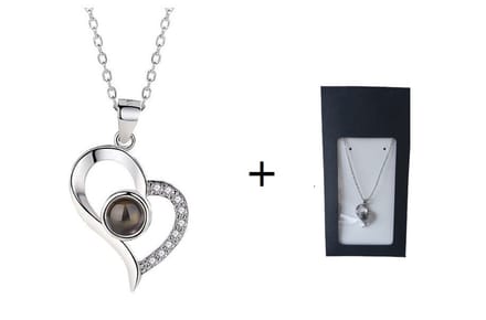 Bohm&Jager ketting met hartje 100 Talen ik hou van je - zilver