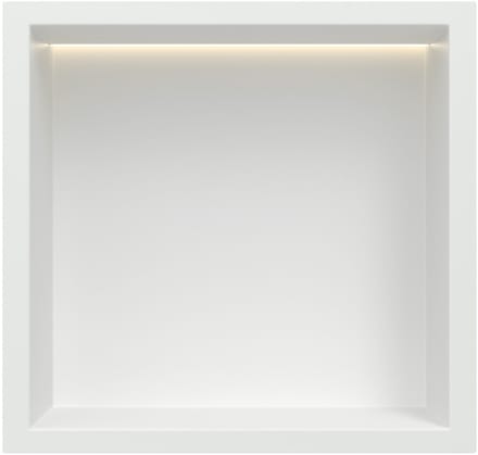 Mat wit RVS Inbouwnis 30x30x10cm met LED verlichting
