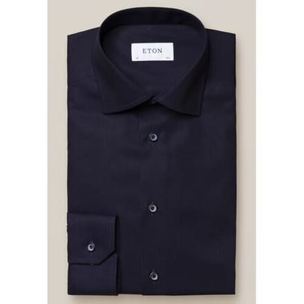 Eton Overhemd Fine Line Twill Dark Navy / male