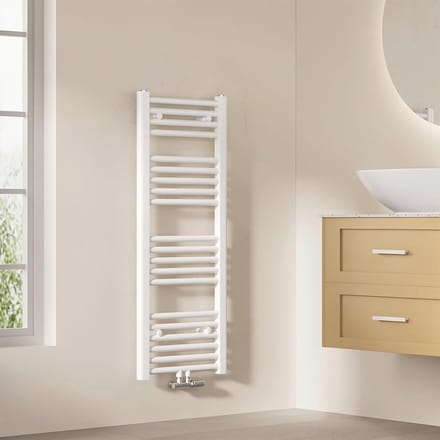 Badkamerradiator 400x1000mm - Handdoekdroger en Verwarming met Middenaansluiting