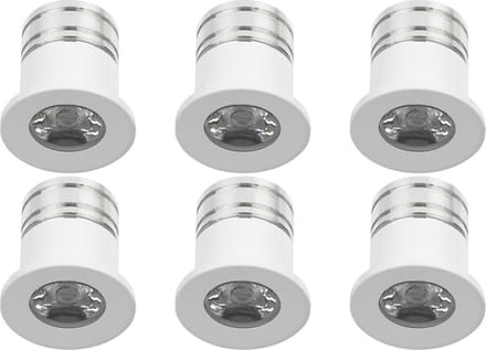 LED Veranda Spot Verlichting 6 Pack - Velvalux - 3W - Warm Wit 3000K - Inbouw - Rond - Mat Wit - Aluminium - Ø31mm
