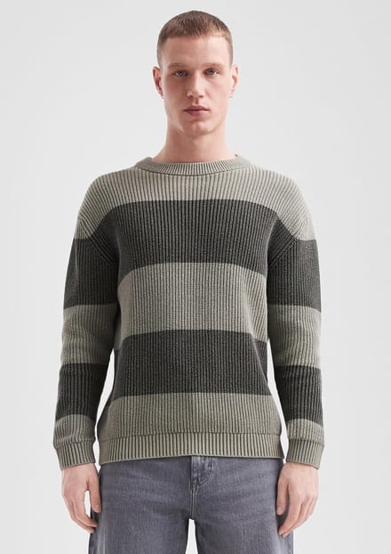 Q/S designed by - Heren pull - Maat L - Mannen - Khaki - katoen