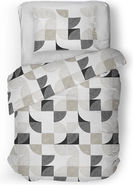 Snoozing Birgit Dekbedovertrek - Eenpersoons - 140x200/220 cm - Antracite