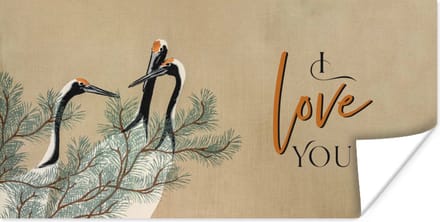 Poster I love you - Quotes - Spreuken - Partner - Love - 150x75 cm