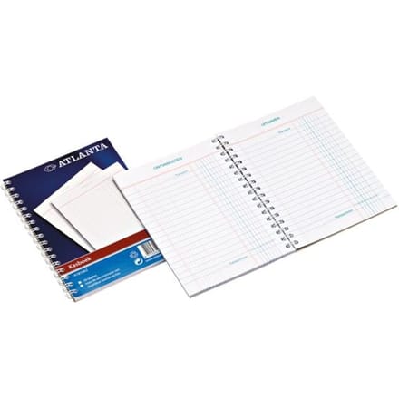 Djois Atlanta kasboek A5 - spiraal binding - 50 bld/100 blz - 2x1 kolom - 1 stuk