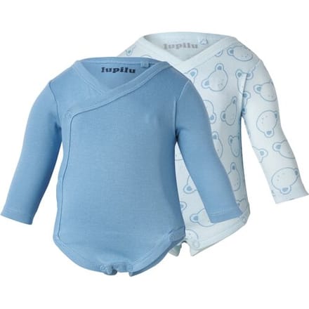 LUPILU Set van 2 baby rompers (Blauw, 62/68)