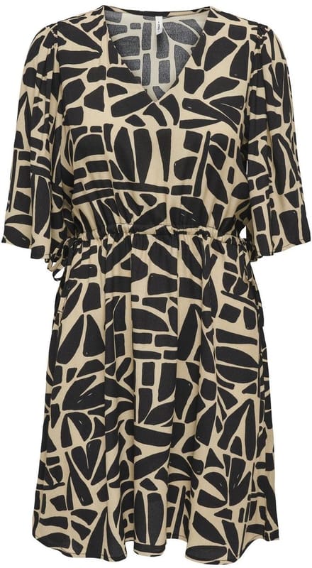 ONLY ONLDAVINA S/S V-NECK STRING DRESS PTM Dames Jurk - Maat M
