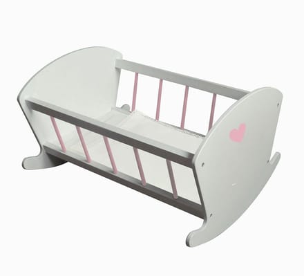 Poppen schommelbedje hout spijlen, afm 50 x 30 x 40 cm