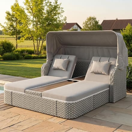 Luxe Zonnebank – Oud – 192x160x137 cm – Industrohome