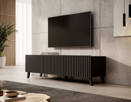 Meubella - TV-Meubel Pepinos 2 - Mat zwart - 150 cm