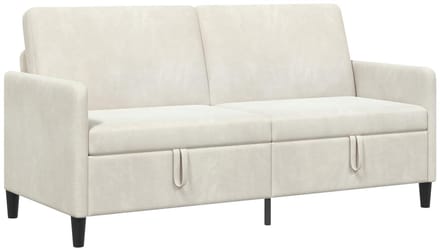 vidaXL - Sofa - met - Opbergruimte - Crèmekleurig - 172 - x - 78 - x - 87 - cm - Polyester