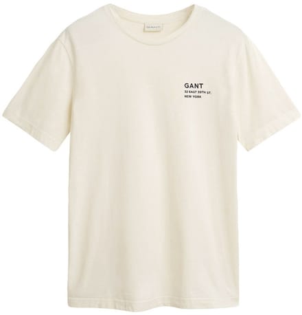 GANT heren O-hals shirt small graphic logo wit