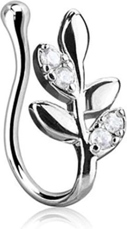 FAKE neuspiercing blaadjes met CZ steentjes - LMPiercings