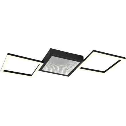 Reality Leuchten LED plafondlamp Gelo, zwart, dimbaar, 3000 K, metaal