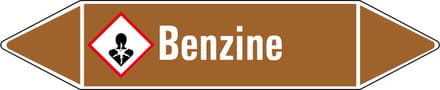 Benzine leidingmarkering op vel 126 x 26 mm - 5 per vel