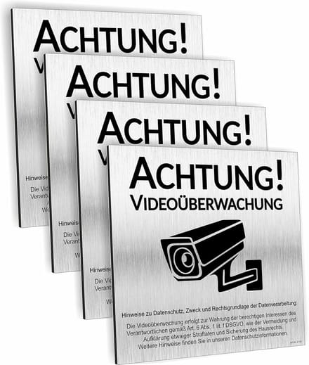 Videobewaking Bord - Camerabewaking Melding - Weerbestendig Aluminium Composiet 12x12cm