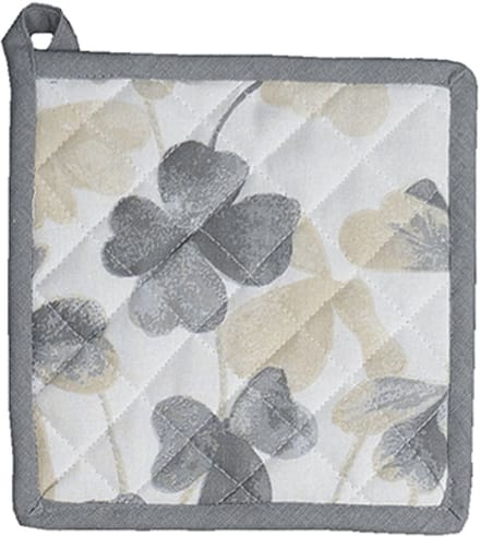 Pannenlap - Keukenserie -Klavertje vier - Grijs/Beige - 20 x 20 cm