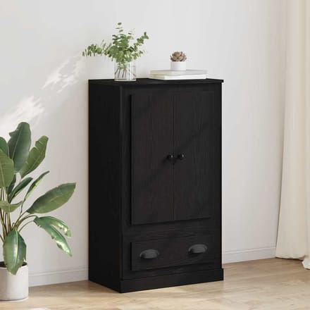 vidaXL Highboard Zwart Eiken 60 x 35,5 x 103,5 cm Bewerkt hout