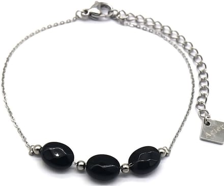 Armband Dames - Agaat - RVS - Lengte 16-19 cm - Zilverkleurig