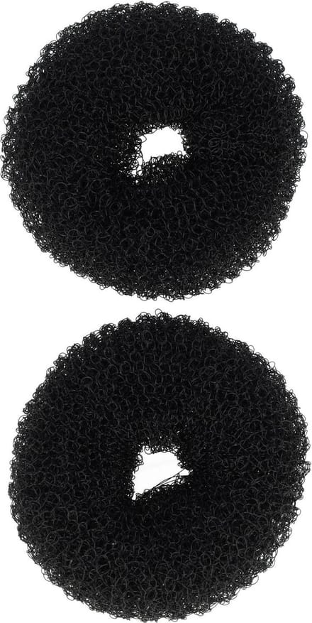 Haarsoires Haardonut 6cm – Klein – Hulpmiddel voor Knot – Zwart – 2 Stuks - Haar Donut - Extra Volume Haarrol - Knotmaker