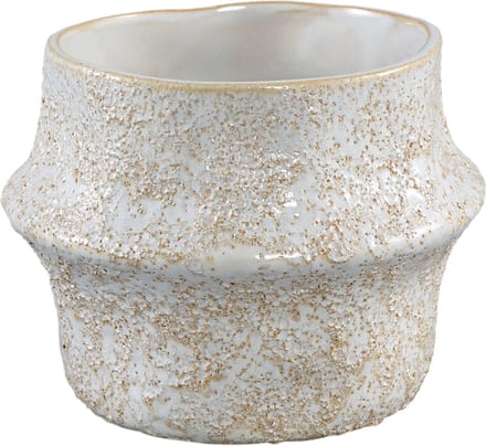 PTMD Bloempot Ivery - 17x17x13 cm - Keramiek - Wit