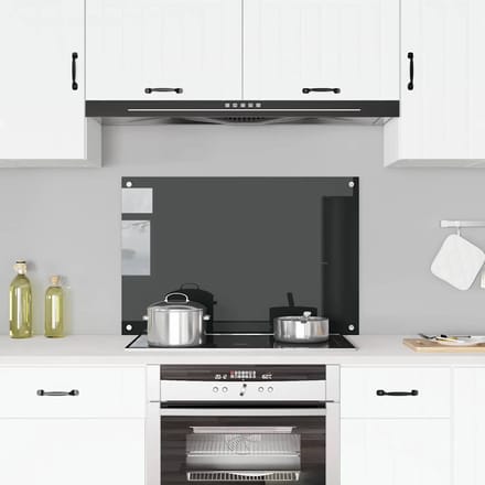 Vidaxl Panneau de Protection pour Cuisine, Noir, 90X60 Cm, Verre Trempé