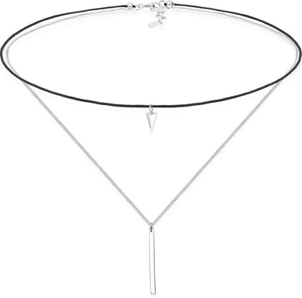 Elli Ketting Choker Driehoek Geo Minimaal Layer Trend 925 Sterling Zilver