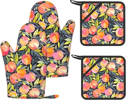 Ovenhandschoenen Set - Hittebestendige Keukenhulp - Veilig Koken - Set van 4 stuks - Zwart