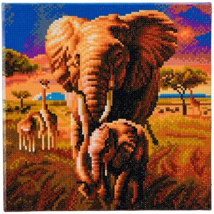 Crystal Card Kit ® Diamond Painting Elephant of the Savannah - Art Kit