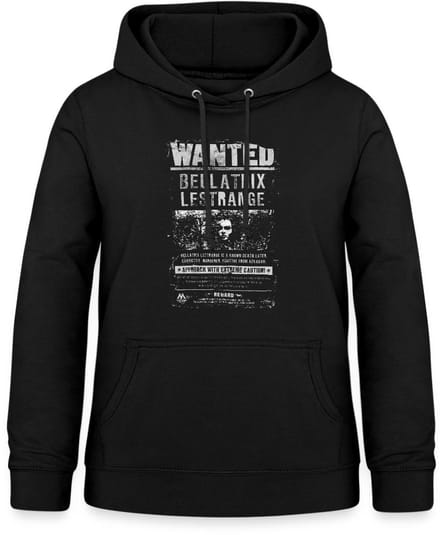 Harry Potter Bellatrix Lestrange Wanted Poster Hoodie Dames